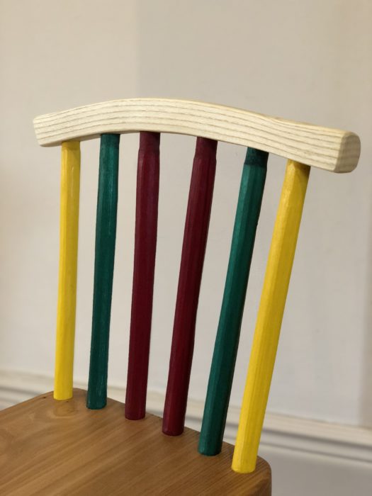 Aaron Sterritt child's chair with Logie Ash spindles