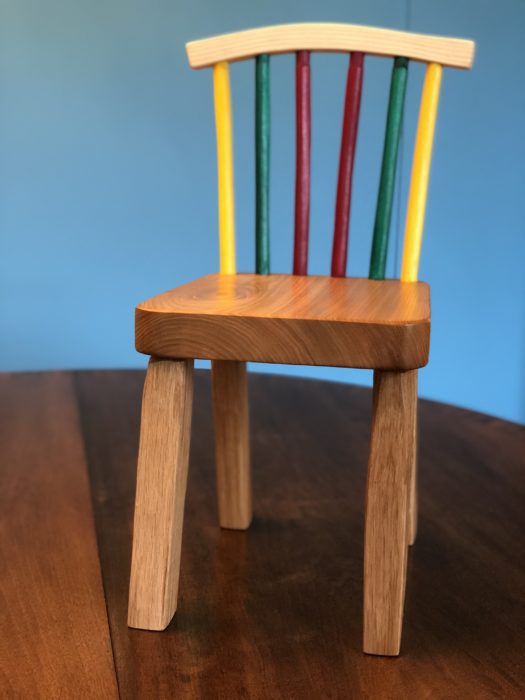 handmade oak, ash and elm child's chair by Aaron Sterritt